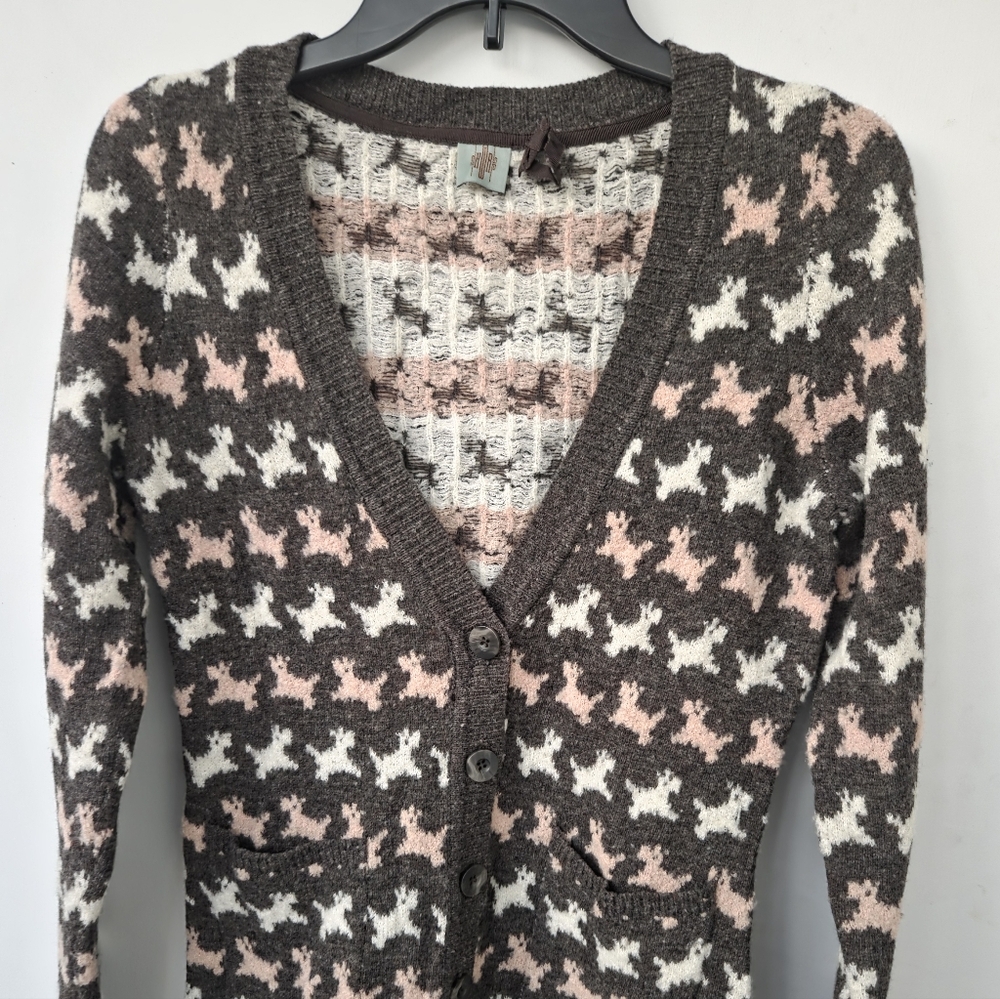 VINTAGE Antropologie Brown and Pink HWR Women's Sweater M.